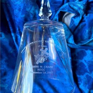 Grand Commandry of knight Templar of Ohio  glass bell dated 1987
